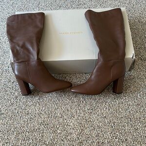 Marc Fisher Brown Heeled Boots Classic Silhouette